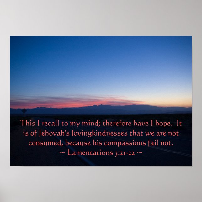 Lamentationer 3: 21-22 poster (Framsidan)