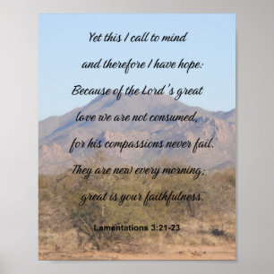 Lamentationer 3:21-23, inspirationsskript poster