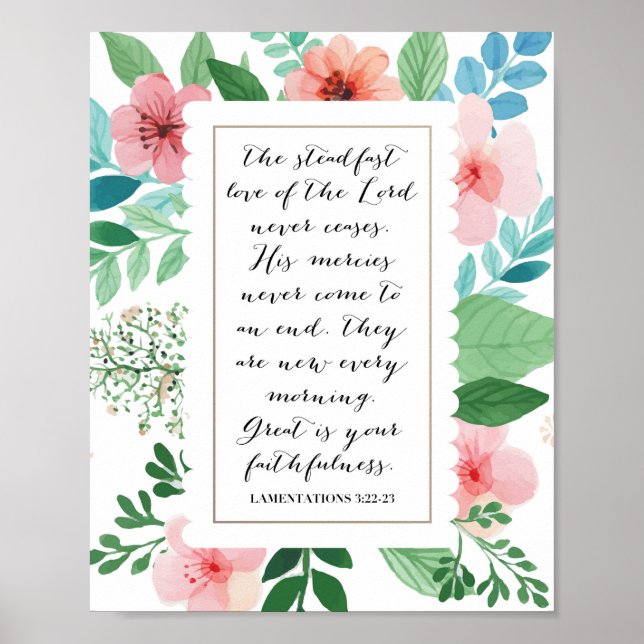 Lamentationer 3:22-23 poster (Framsidan)