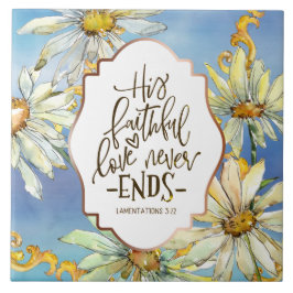 Lamentationer 3:22 Hans faitila Kärlek slutar aldr Kakelplatta