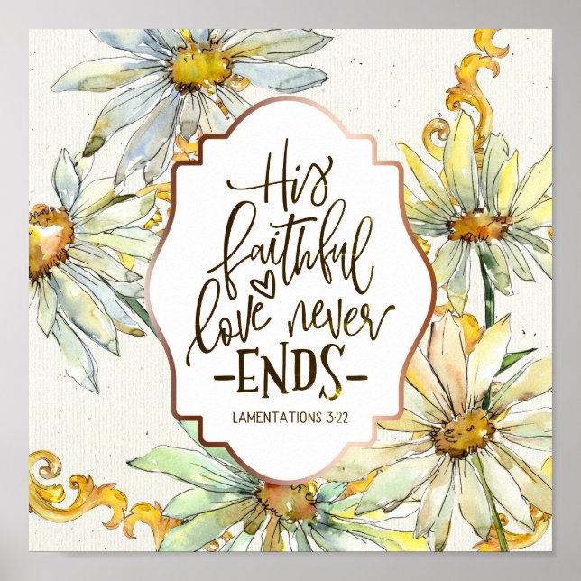Lamentationer 3:22 Hans fathful Kärlek slutar aldr Poster (Framsidan)