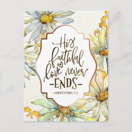 Lamentationer 3:22 Hans fathful Kärlek slutar aldr Vykort