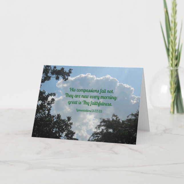 Lamentations 3:22-23 Hans medlidande misslyckas in Kort (Framsida)