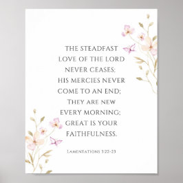 Lamentations 3:22-23 Steadfast Kärlek av Herren Poster