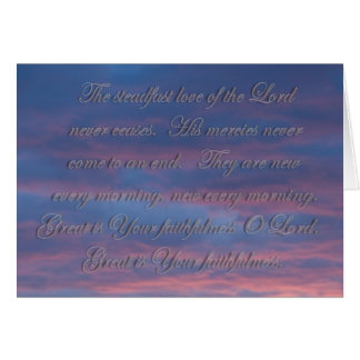 Lamentations 3:22 Herren kärlek i Stadfast Hälsningskort