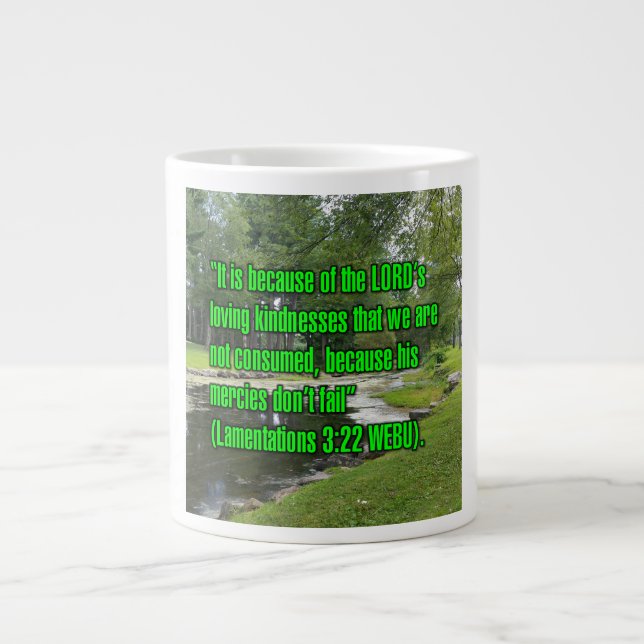Lamentations 3:22 WEBU Mug Jumbo Mugg (Framsidan)