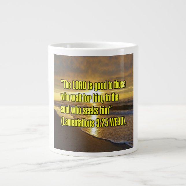 Lamentations 3:25 WEBU Mug Jumbo Mugg (Framsidan)