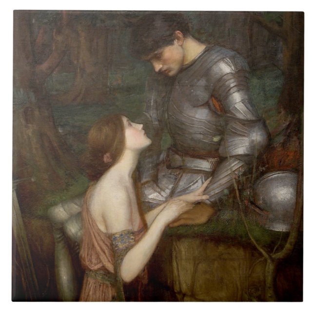 Lamia och soldaten (av John William Waterhouse) Kakelplatta (Framsidan)