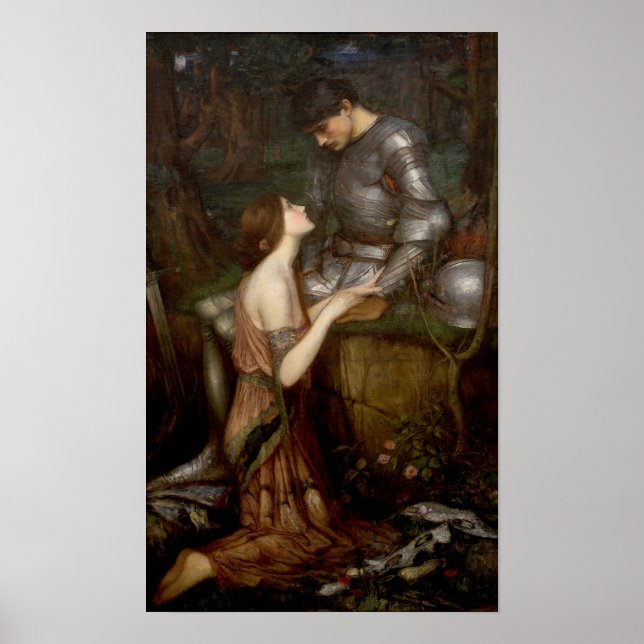 Lamia och soldaten av John William Waterhouse Poster (Framsidan)