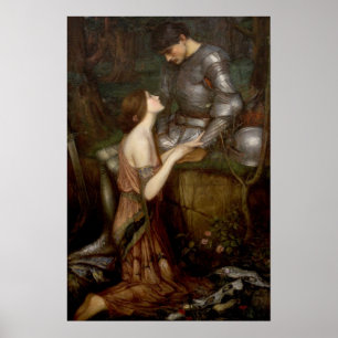 Lamia och soldaten av John William Waterhouse Poster