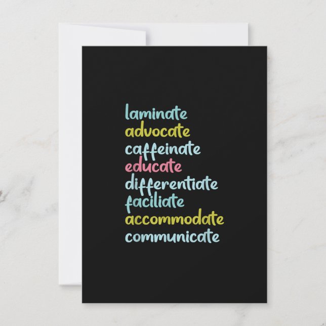 Laminat Advocate Caffeinate Educate Inbjudningar (Framsida)