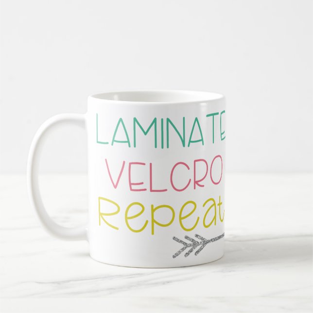 Laminat. Velcro. Repetition. Mugg (Vänster)