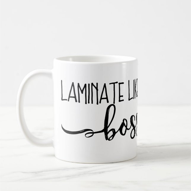 Laminatnågot liknande en chefmugg kaffemugg (Vänster)