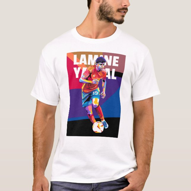 Lamine Yamal in WPAP Style T Shirt (Framsida)