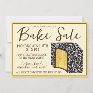Lamington Australian Bake Sale Dessert Bakery Inbjudningar
