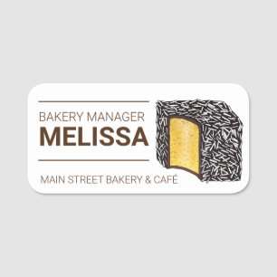 Lamington Australian Food Bake Sale Dessert Bakery Namnbricka
