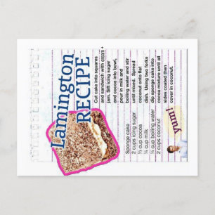 Lamington Recipe Vykort