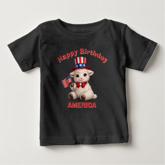 Lamm (5f) Patriotisk Barn T-Shirt