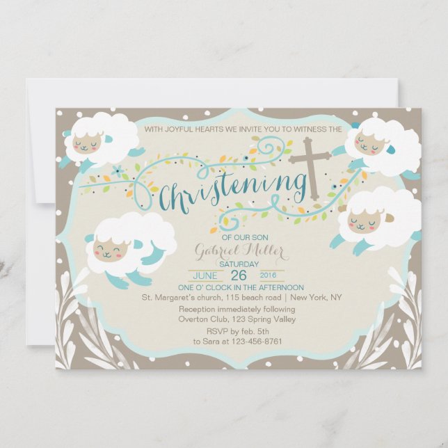 Lamm dop inbjudan (Framsida)