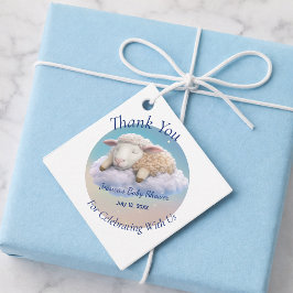 Lamm i skuvret för babykläder i molnen gåvor etiketter