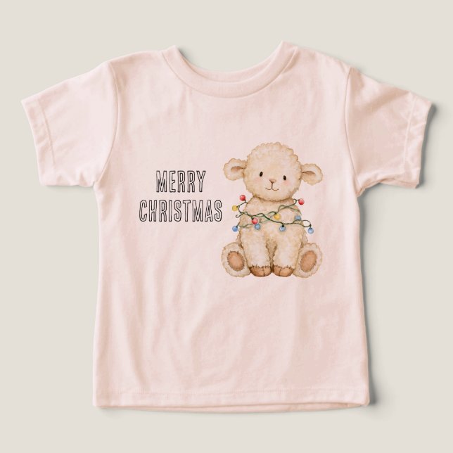 Lamm julgran lampor t shirt (Design Framsida)