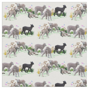 Lamm Meadow Fabric (välj färg) Tyg
