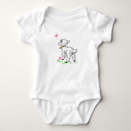 Lamm med rosa fjäril t shirt