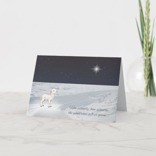 Lamm och stjärna julkort helgkort (Framsida)