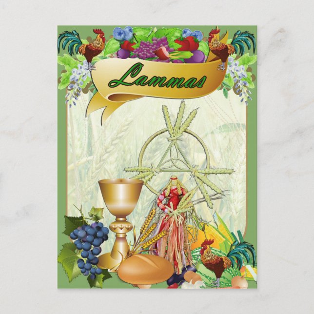 Lammas Lughnasadh Pagan Fantasy Art Postcard Vykort (Framsida)