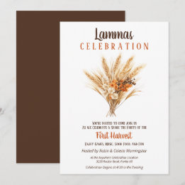 Lammas Pagan Fall Harvest Wheat Bouquet Inbjudningar