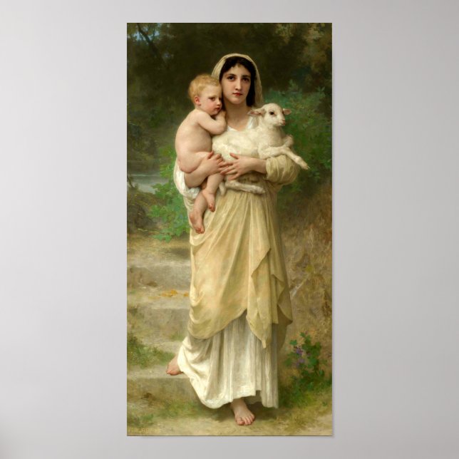 Lammen av William Bouguereau Poster (Framsidan)