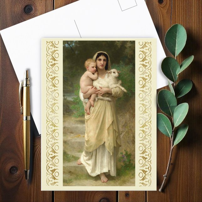 Lammen av William Bouguereau Vykort (Skapare uppladdad)