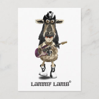 Lammy Lamb a Heavy Metall sten SHEEP Vykort