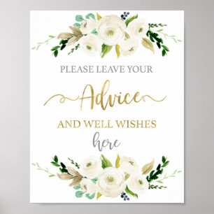 Lämna Advice babyduschskylt Poster