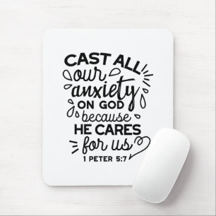 Lämna All Din Oro – 1 Petrus 5:7 Bibelvers Musmatta