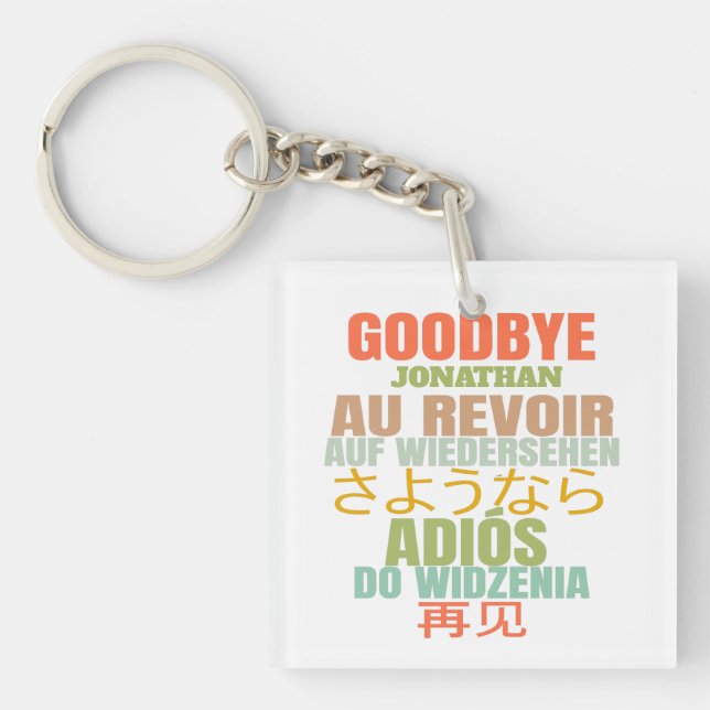 Lämna Au Revoir Typography Keychain (Framsidan)