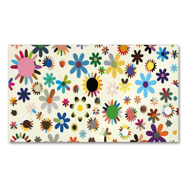 Lämna av färglös skadlig Blommigt Magnetiska Visitkort (Framsida)