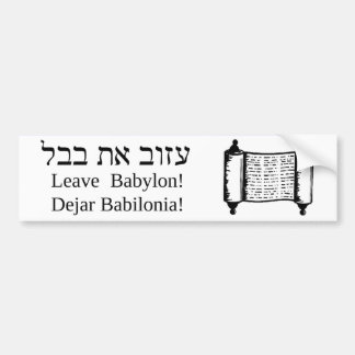 Lämna Babylon! Stötfångare (vit) Bildekal