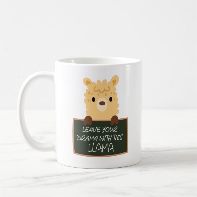 Lämna din Drama med den här Llama-nyfiken Kaffemugg (Vänster)