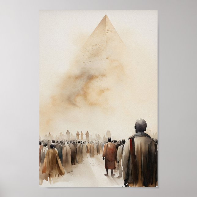 "Lämna Egypten - Utöka vattenfärgsutskrift Poster (Framsidan)