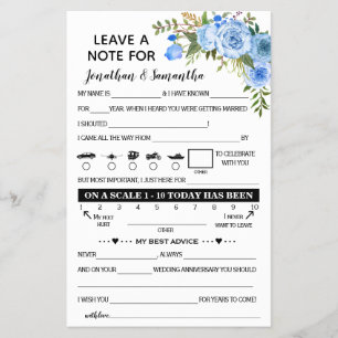 Lämna en anteckning för Newlyweds Bilingual Bröllo Flygblad