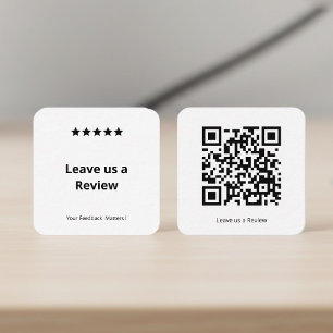 Lämna en recension QR-kod Fyrkantigt Visitkort