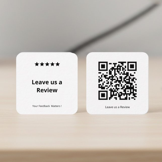 Lämna en recension QR-kod  Fyrkantigt Visitkort (Skapare uppladdad)