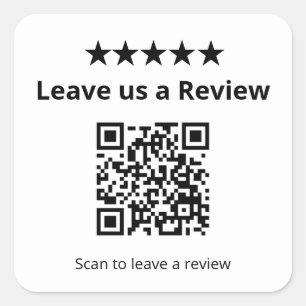 Lämna en recension QR-kod   Kundrecension  Fyrkantigt Klistermärke