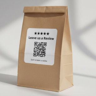 Lämna en recension QR-kod Kundrecension Fyrkantigt Klistermärke