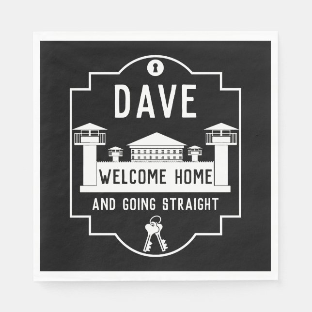 Lämna frigivningsgåva från fängelset pappersservett (Framsidan)