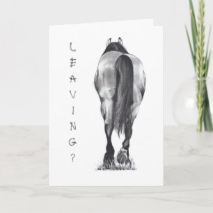 Lämna? Häst ända som bort går: Rita konst Kort