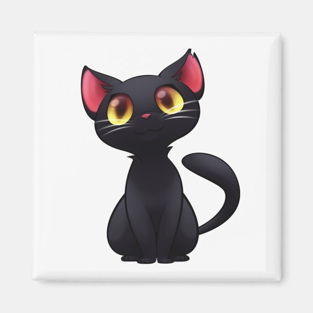 Lämna inte hem utan svart katt magnet (Framsidan)