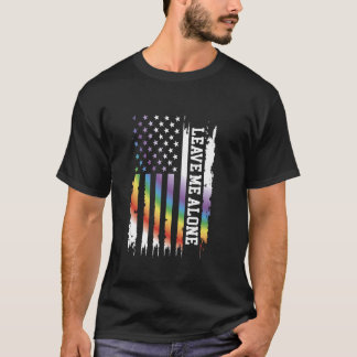Lämna Me Ensam United Stater Distress Rainbow w T Shirt