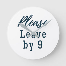 Lämna med 9-nun gäst rund klocka